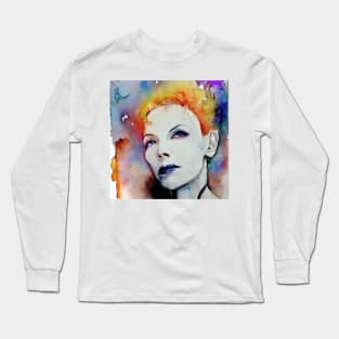 digital portrait of Annie Lennox Long Sleeve T-Shirt